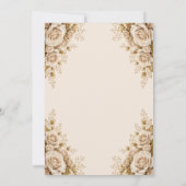 Invitation beige et or pour une princesse pour ses (Dos)