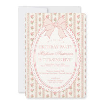 Beige et pêche Fête d'anniversaire florale vintage
