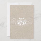 Invitation Beige Faux Lin Blanc dentelle Fête des mariées Inv (Dos)