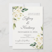 Invitation Beige Flowers Wedding (Devant)