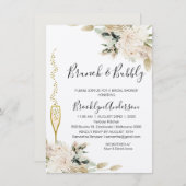 Invitation Beige Green Boho Brunch Fête des mariées Champagne (Devant / Derrière)