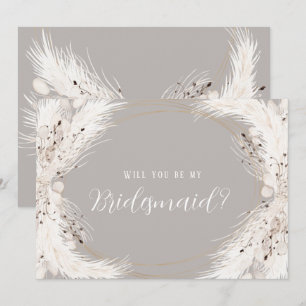 Invitation Beige Grey Blanc Floral Serez-Vous Ma Femme D'Accu