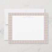 Invitation Beige Grid Frame Note Card (Devant)