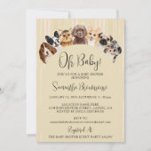 Invitation Beige jaune Brown Oh Chiens bébé (Devant)