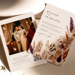 Invitation Beige & Mauve Tropical Flowers Bohemian Wedding<br><div class="desc">Beige & Mauve Tropical Flowers Bohemian Wedding Invitation</div>