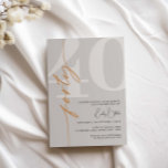 Invitation Beige minimaliste Quarante-40e fête d'anniversaire<br><div class="desc">Cette invitation minimaliste à la fête du 40ème anniversaire de typographie est parfaite pour une fête d'anniversaire moderne. Personnalisable dans n'importe quelle couleur. Gardez le design minimal et élégant, en l'état, ou personnalisez-le en ajoutant vos propres graphiques et artwork. Pour une personnalisation plus avancée de cette conception, par exemple la...</div>