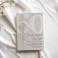 Beige minimaliste Soixante 60e anniversaire
