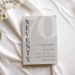Invitation Beige minimaliste Soixante-dix-septième anniversai<br><div class="desc">Cette minimaliste typographie 70ème anniversaire invitation est parfait pour une fête d'anniversaire moderne. Personnalisable dans n'importe quelle couleur. Gardez le design minimal et élégant, en l'état, ou personnalisez-le en ajoutant vos propres graphiques et artwork. Pour une personnalisation plus avancée de cette conception, par exemple la modification de la disposition, de...</div>