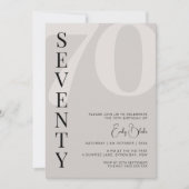 Invitation Beige minimaliste Soixante-dix-septième anniversai (Devant)