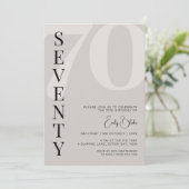 Invitation Beige minimaliste Soixante-dix-septième anniversai (Debout devant)