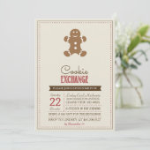 Invitation beige moderne d'échange de biscuit (Debout devant)