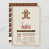 Invitation beige moderne d'échange de biscuit (Devant / Derrière)