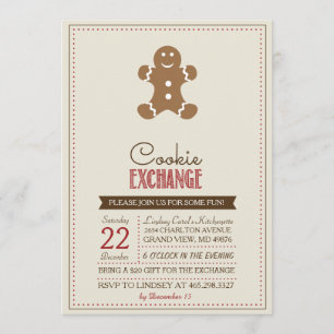 Invitation beige moderne d'échange de biscuit