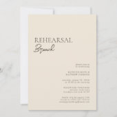 Invitation Beige moderne Whimsical Script répétition Brunch (Devant)
