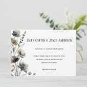 Invitation Beige Neutral Floral Wedding (Debout devant)
