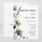 Invitation Beige Neutral Floral Wedding (Devant / Derrière)