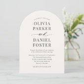 Invitation Beige Neutral Minimalist Photo Wedding (Debout devant)