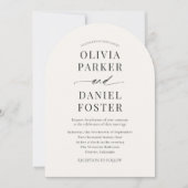 Invitation Beige Neutral Minimalist Photo Wedding (Devant)