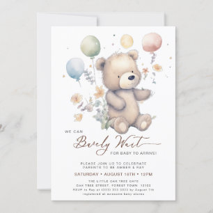 Invitation Beige Nous pouvons attendre prématurément Baby sho