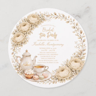 Invitation Beige Palette Tea Party Bridal Shower