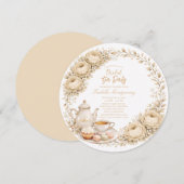 Invitation Beige Palette Tea Party Bridal Shower (Devant / Derrière)