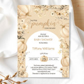 Invitation Beige Pastel Aquarelle Citrouille automne fleurs s