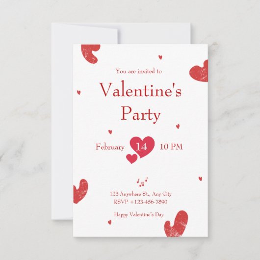 Invitation Beige rose minimaliste esthétique Saint Valentin (Devant)