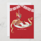 Invitation Beige rouge Elegant Rose Charro Mariachi Quinceane (Dos)