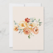 Invitation Beige rouille Elégant Mariage floral (Dos)