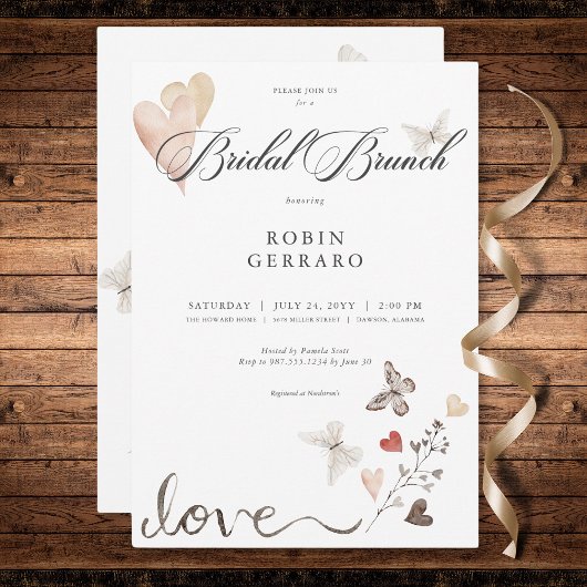Invitation Beige Rustique Boho Love Bridal Brunch