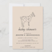 Invitation Beige Simple Line Animal Wild Chèvre (Devant)