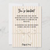 Invitation Beige Stripe Coquette Bow Graduation (Dos)