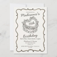 Beige Sweet 16 Coquette Coeur Gâteau de cerise Ann