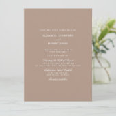 Invitation Beige Taupe Chaud avec Mariage blanc Détails (Debout devant)