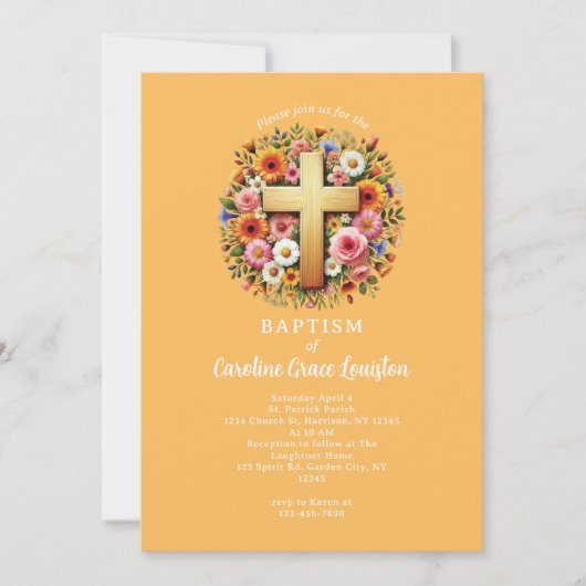 Invitation Bel baptême de Pâques (Devant)