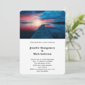 Invitation Bel coucher de soleil sur un Mariage de lac de Cal (Debout devant)