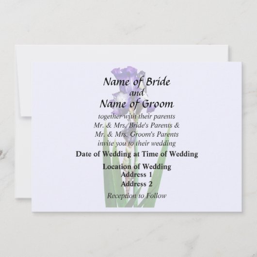 Invitation Bel Iris Violet (Devant)