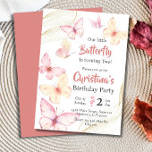 Invitation Bélette mignonne à thème papillon 2e anniversaire