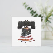 Invitation Bell Liberty, drapeau américain (Debout devant)