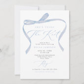 Invitation BELLA Blue Bow She's Tying the Knot Fête des marié (Devant)