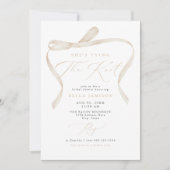 Invitation BELLA Ivory Bow She's Tying the Knot Fête des mari (Devant)