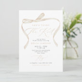 Invitation BELLA Ivory Bow She's Tying the Knot Fête des mari (Debout devant)