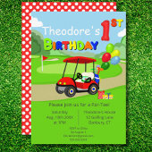 Invitation Belle 1er anniversaire Red Golf Cart Boy's