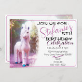 Invitation Belle 3D Spirit Unicorn Pony 16 Anniversaire Invit (Devant / Derrière)