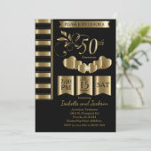 Invitation Belle 50e anniversaire de mariage doré (Debout devant)