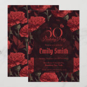 Invitation Belle Accent Œillet 30e Anniversaire (Devant / Derrière)