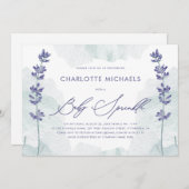 Invitation Belle aquarelle avec jolie aspersion de script béb (Devant / Derrière)