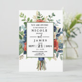 Invitation Belle aquarelle Bouquet floral (Debout devant)