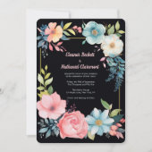 Invitation Belle aquarelle colorée Mariage floral (Devant)