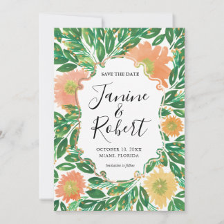 Invitation Belle aquarelle de fleurs Peinture Enregistrer la 